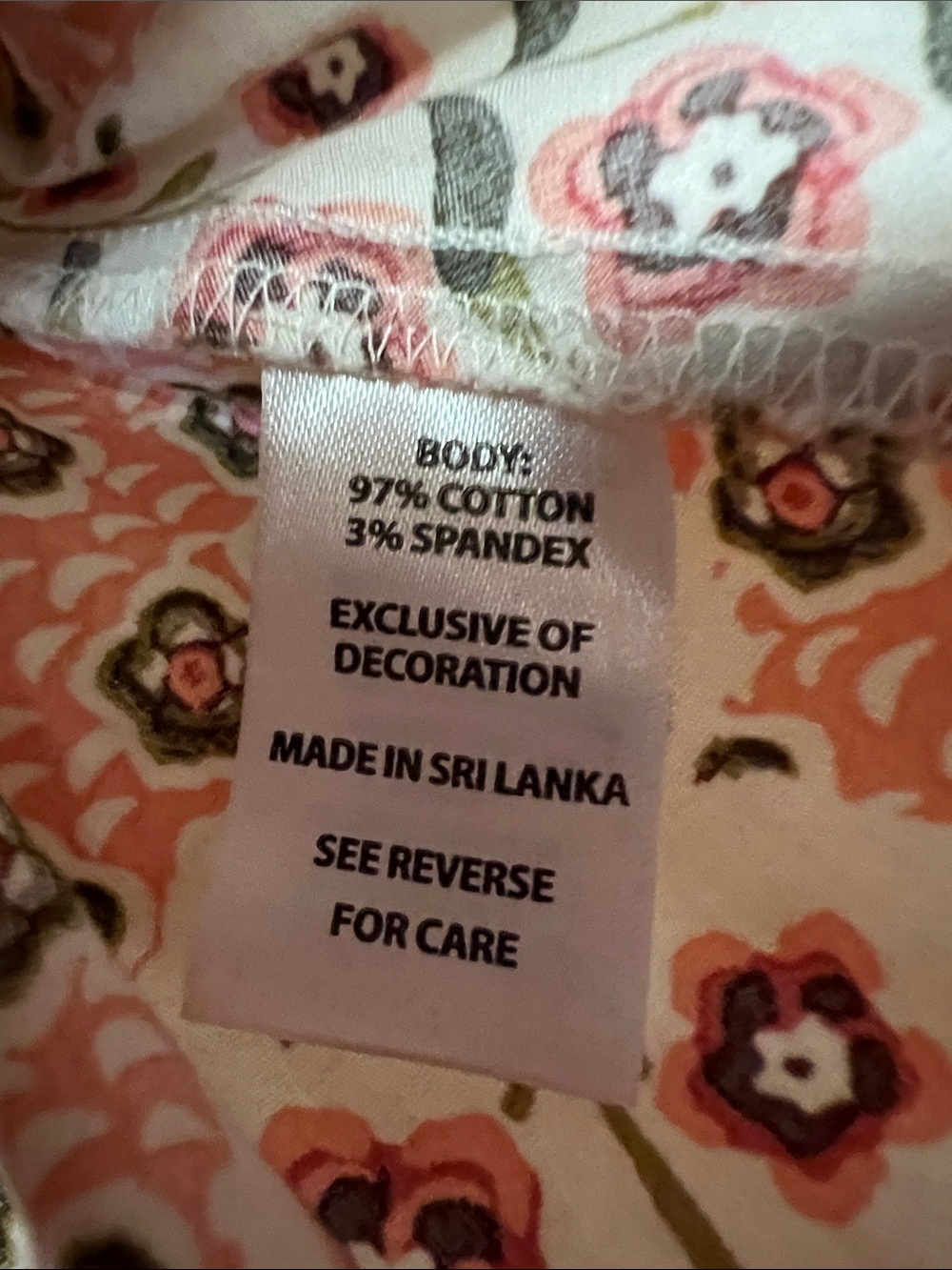 Spartina 449 Blush Floral Tie-Front Top with Rust Trim - Picture 3 of 4